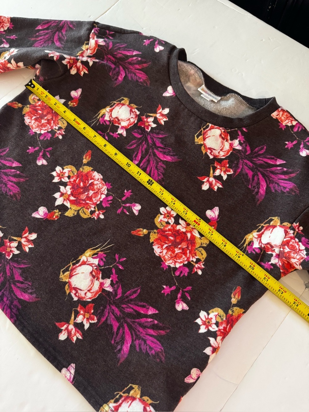 LuLaRoe Burgundy Floral Sweatshirt, Soft Warm Cozy Long Sleeves- size M - Picture 12 of 14